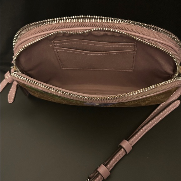 Coach F73007 Lily Crossbody Double Zip Signature Canvas with Leather trim - Picture 4 of 5